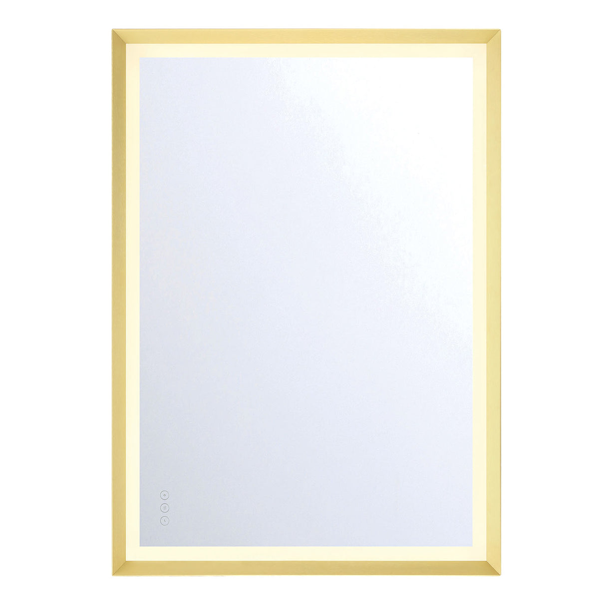 Norma Large LED Rectangular Mirror 30" x 42", Brushed Brass