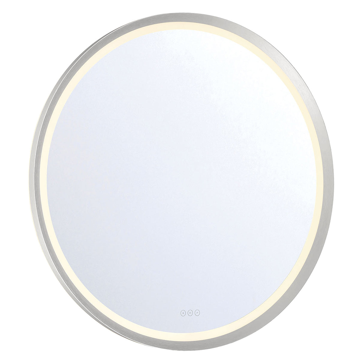 Norma Large LED Round Mirror 42" x 42", Brushed Nickel