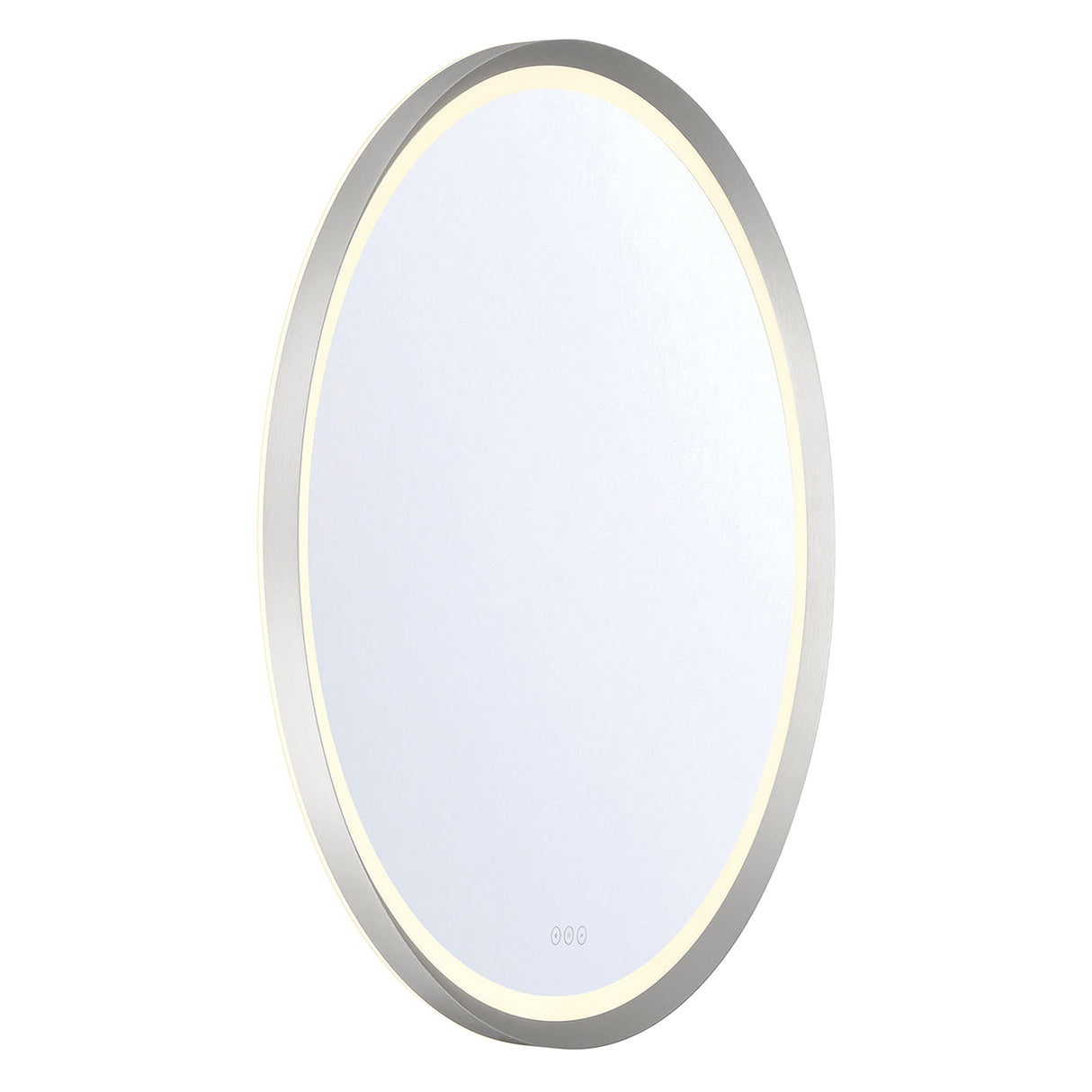 Norma Large LED Round Mirror 42" x 42", Brushed Nickel