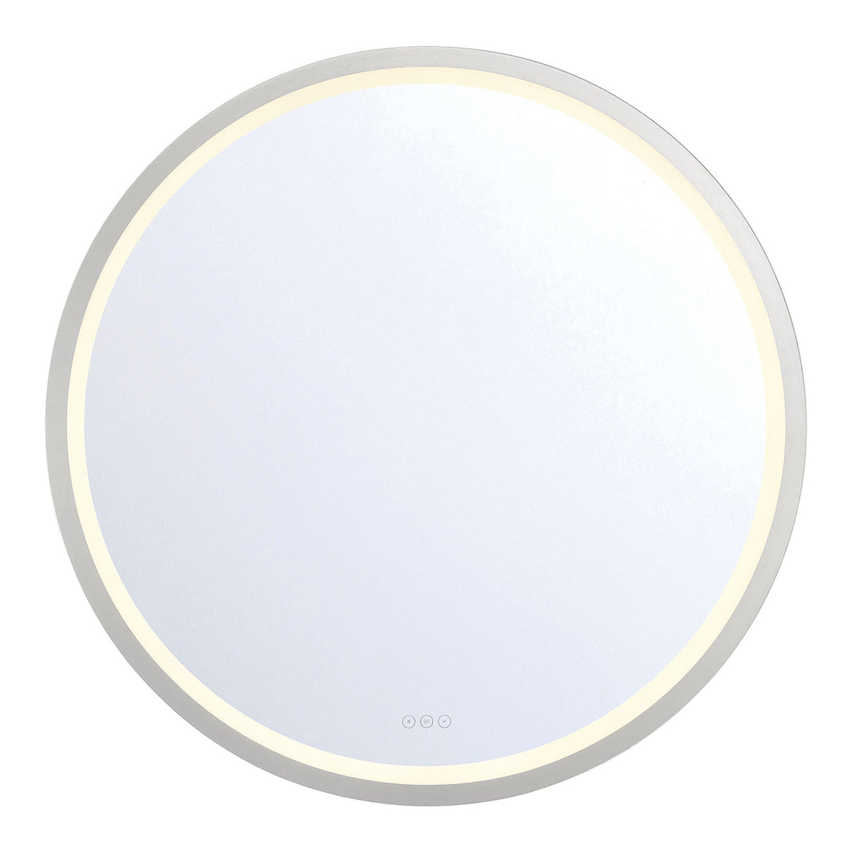 Norma Large LED Round Mirror 42" x 42", Brushed Nickel