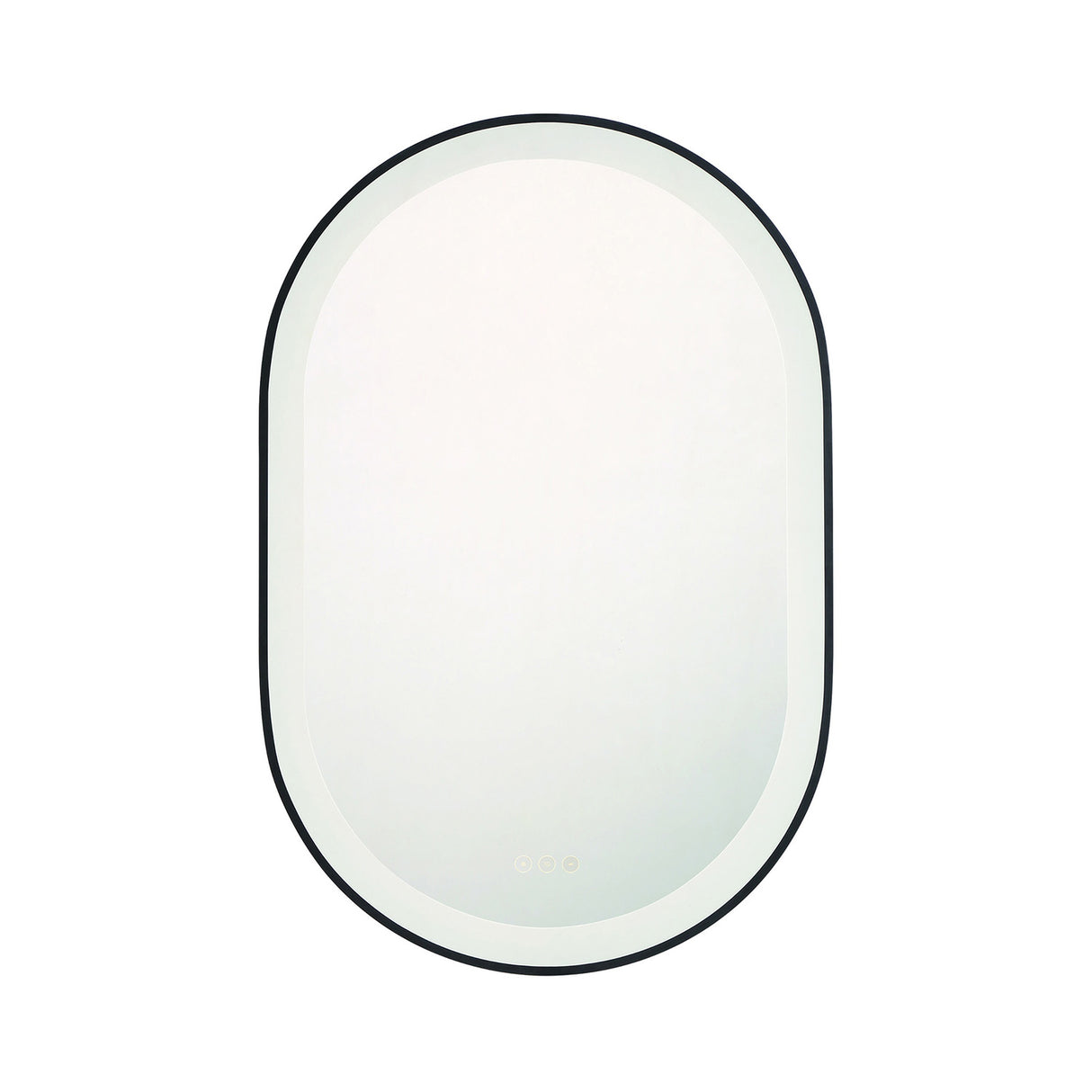 Sherman Medium LED Oval Mirror 24" x 36", Brushed Black