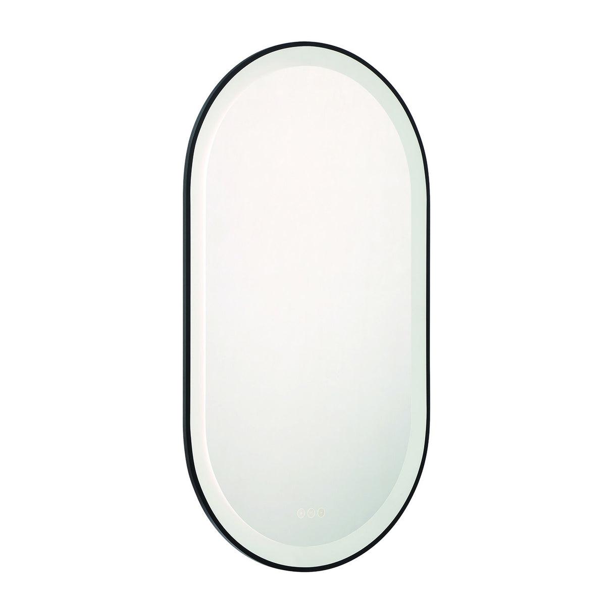 Sherman Large LED Oval Mirror 24" x 42", Brushed Black