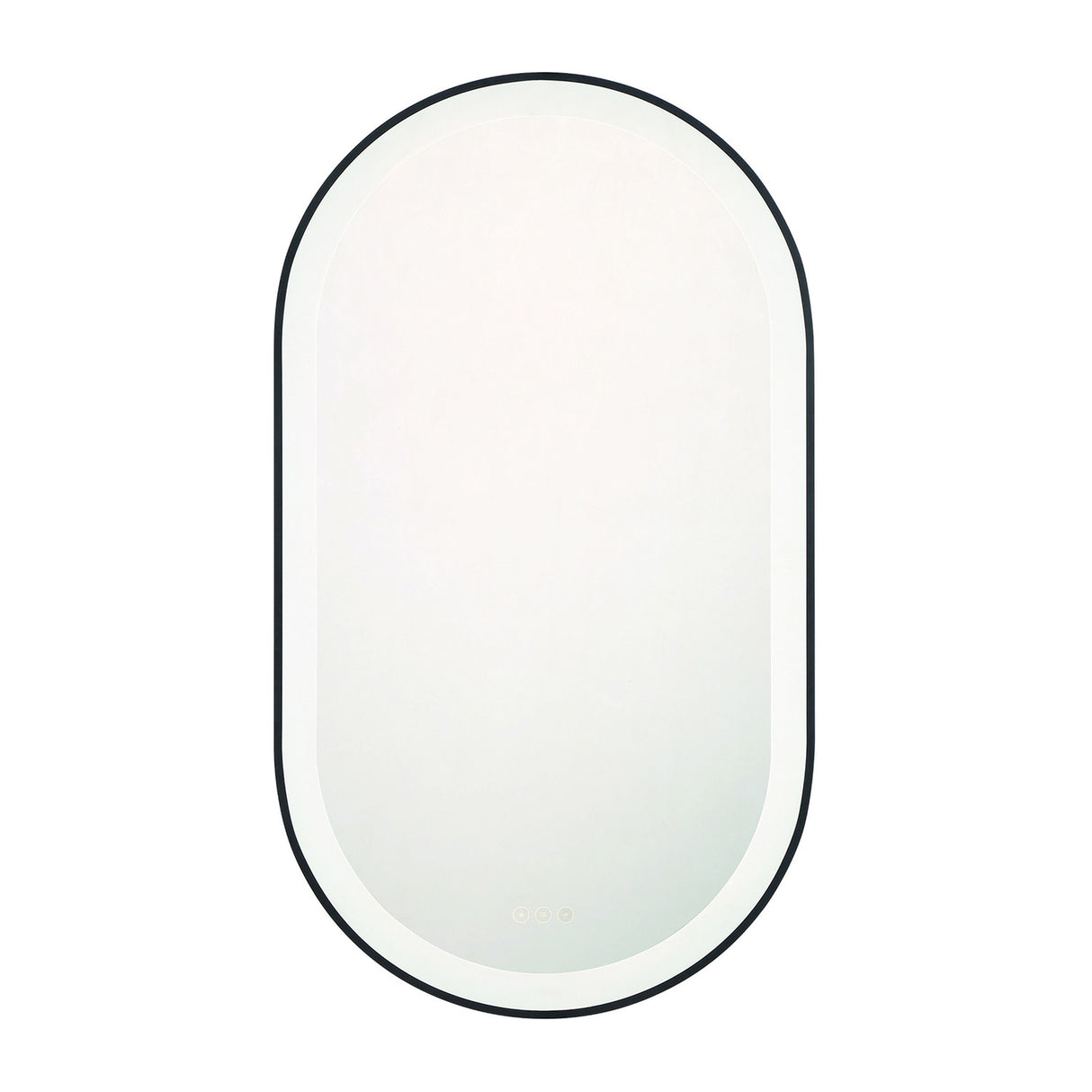 Sherman Large LED Oval Mirror 24" x 42", Brushed Black