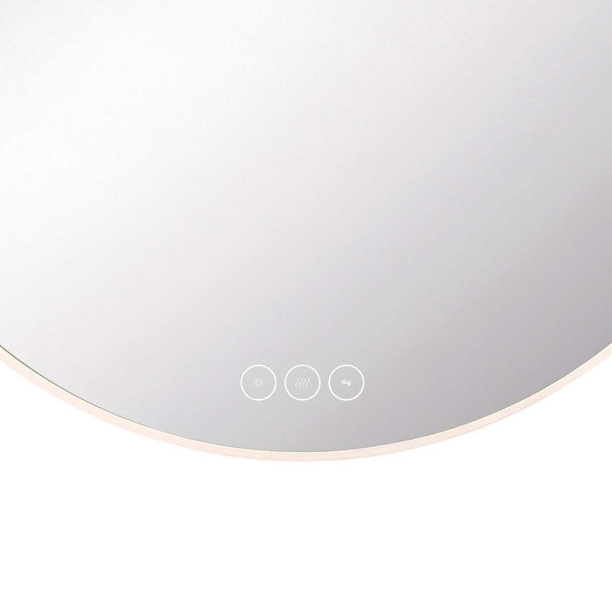 Merrison Round LED Mirror 24" x 24", Black Leather Strap