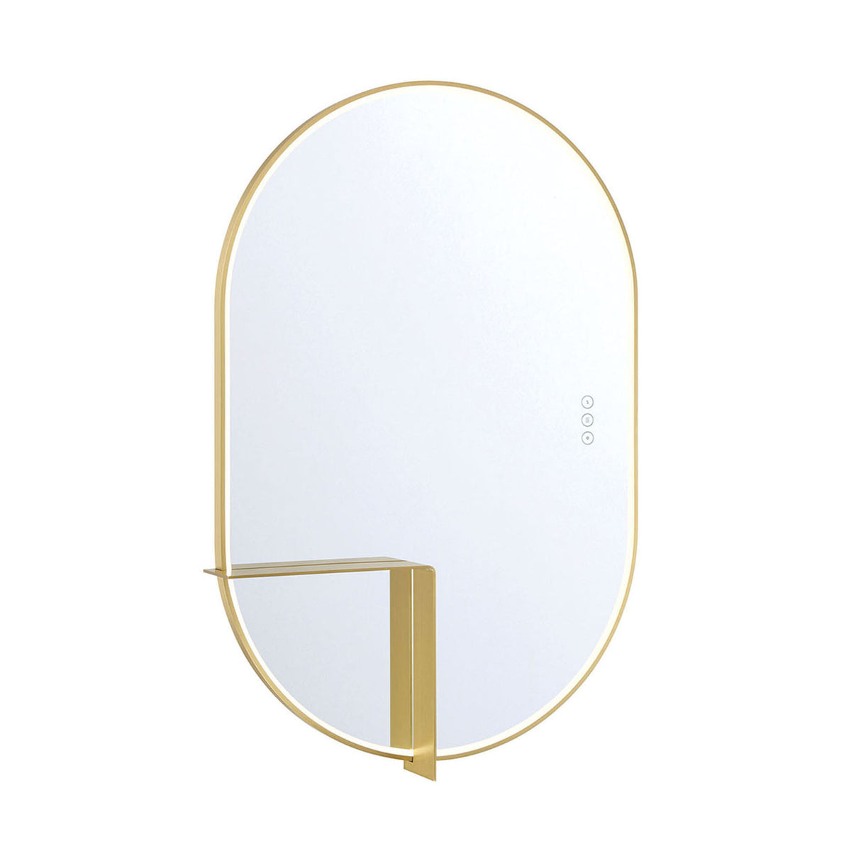 Chadwick Medium LED Oval Mirror 24" x 36", Brushed Brass
