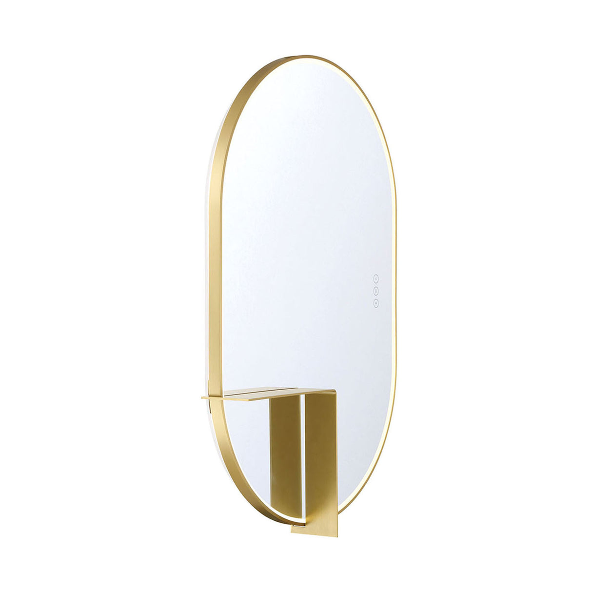 Chadwick Medium LED Oval Mirror 24" x 36", Brushed Brass