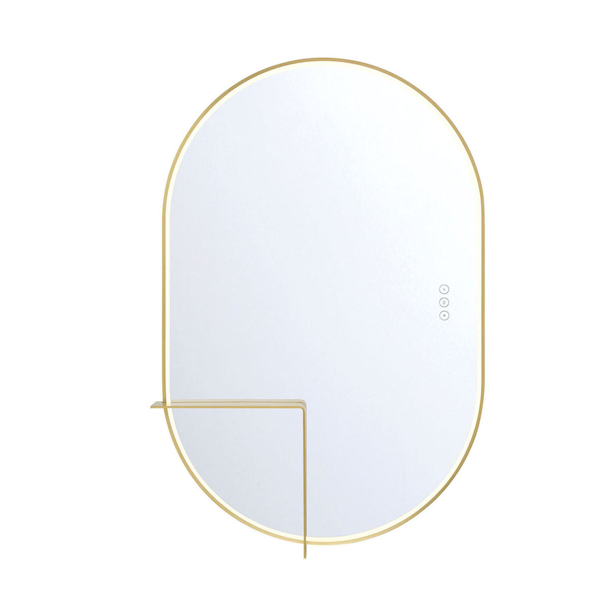 Chadwick Medium LED Oval Mirror 24" x 36", Brushed Brass