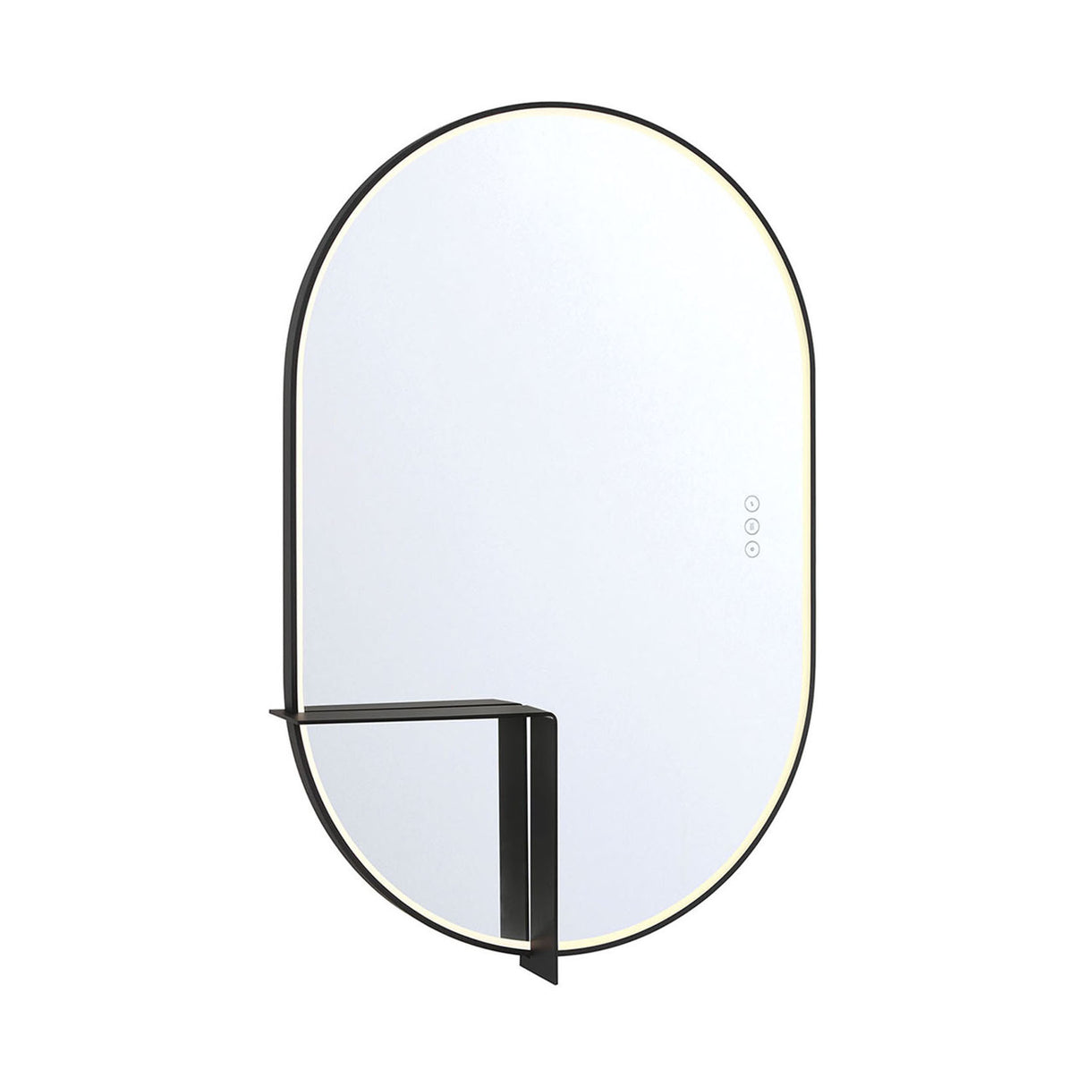 Chadwick Medium LED Oval Mirror 24" x 36", Brushed Black