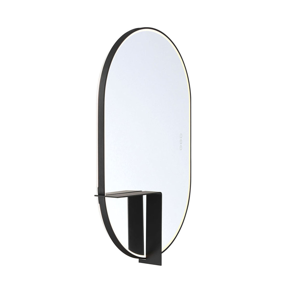 Chadwick Medium LED Oval Mirror 24" x 36", Brushed Black