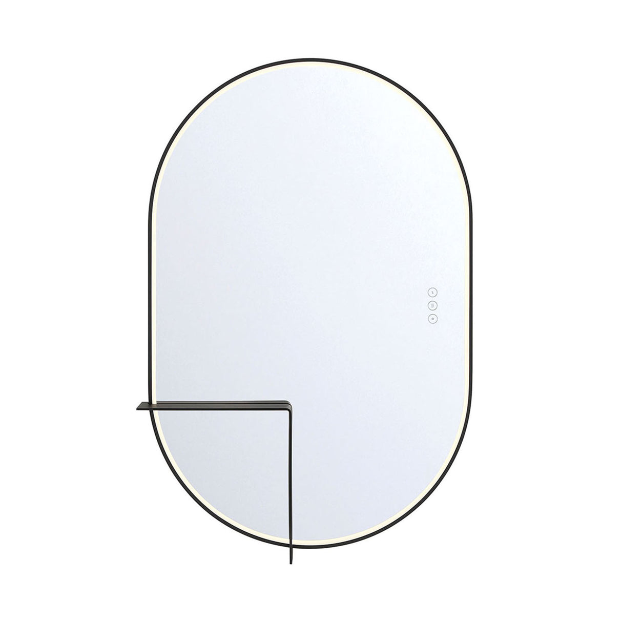 Chadwick Medium LED Oval Mirror 24" x 36", Brushed Black