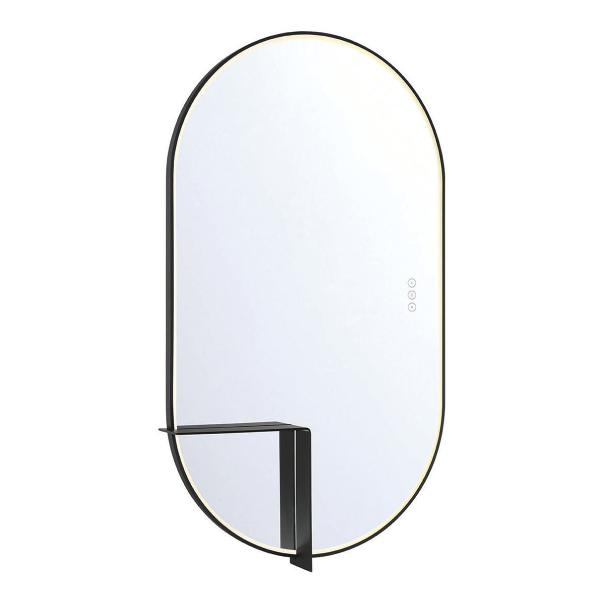 Chadwick Large LED Oval Mirror 24" x 42", Brushed Black
