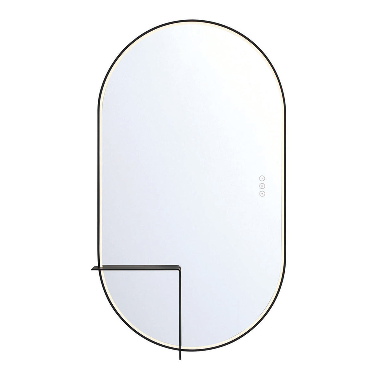 Chadwick Large LED Oval Mirror 24" x 42", Brushed Black