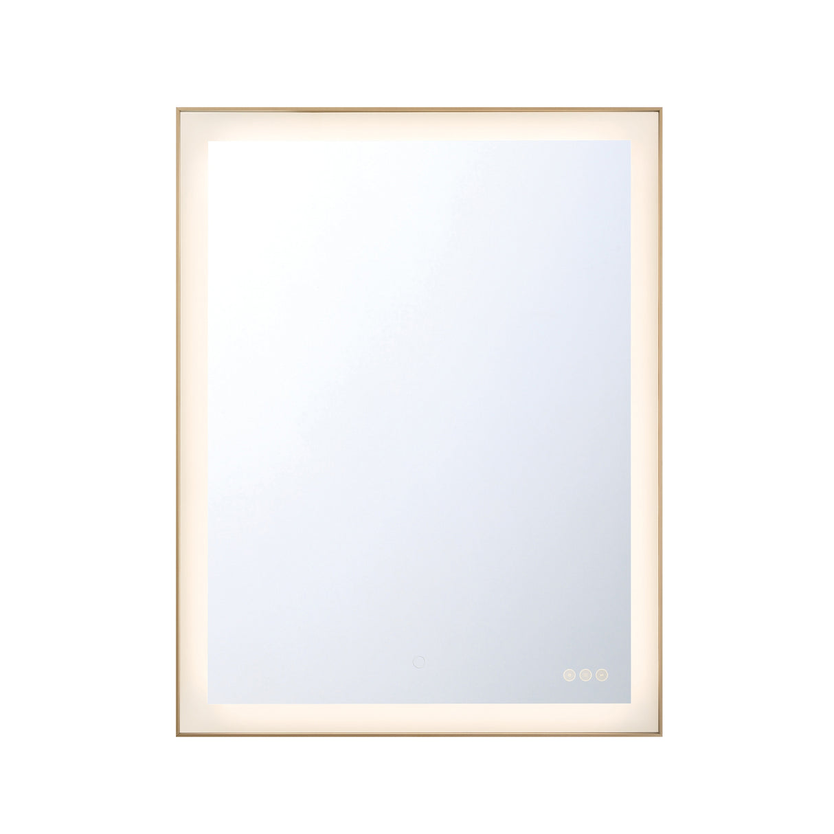 Demott Large LED Rectangular 28" x 36", Brushed Brass
