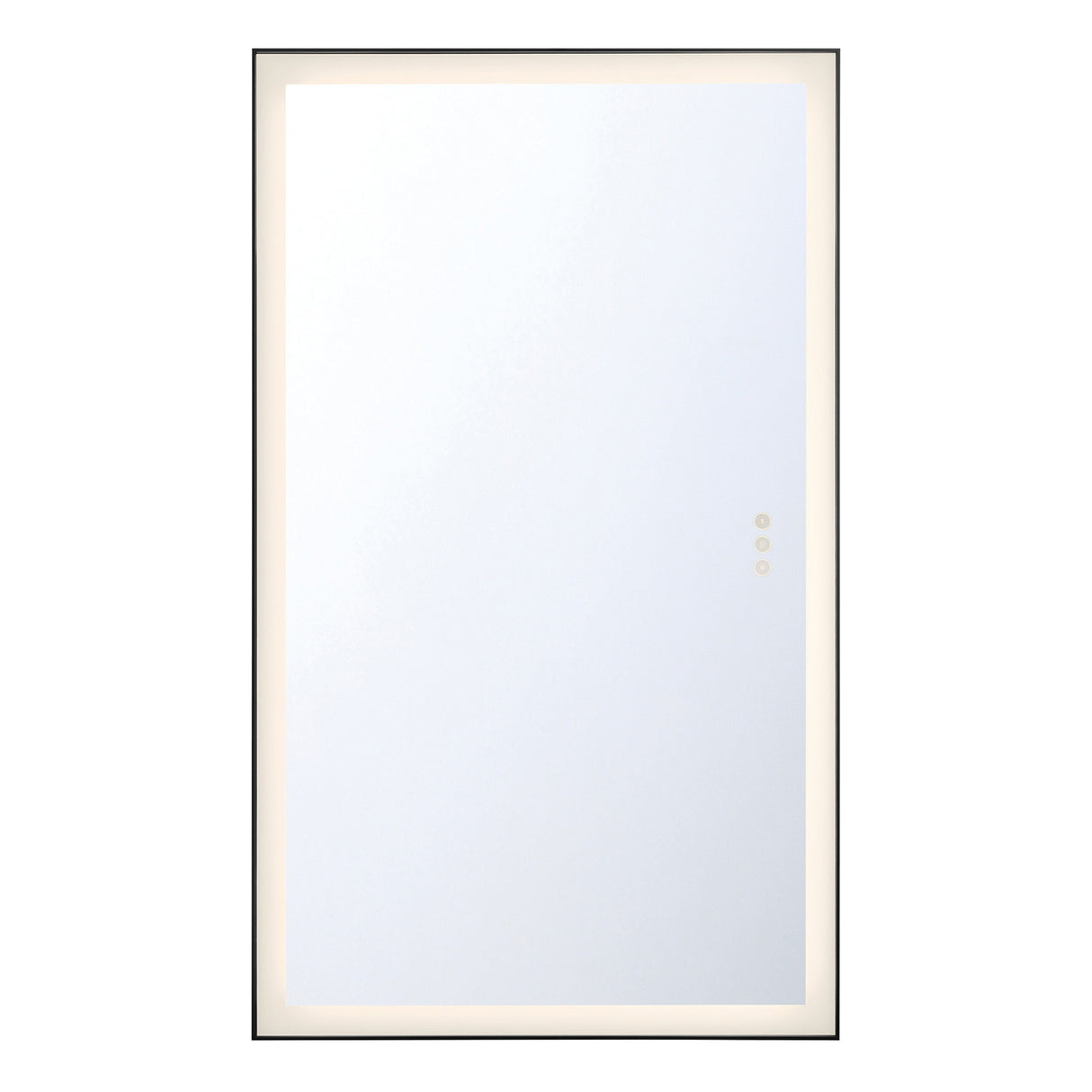Demott Extra Large LED Rectangular Mirror 54" x 32", Brushed Black