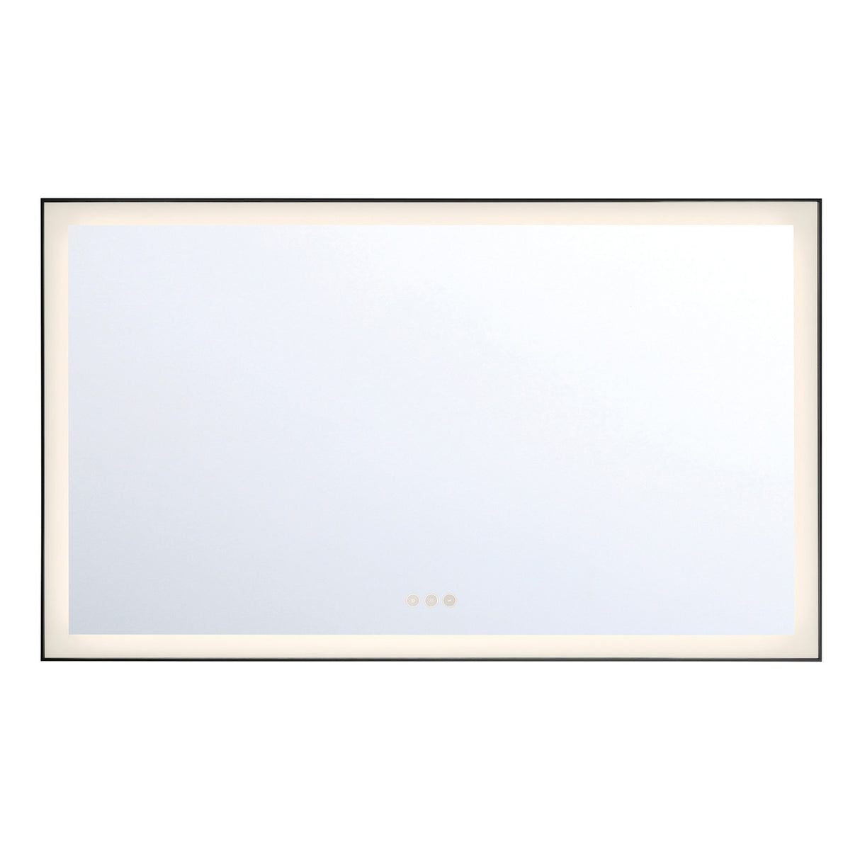 Demott Extra Large LED Rectangular Mirror 54" x 32", Brushed Black