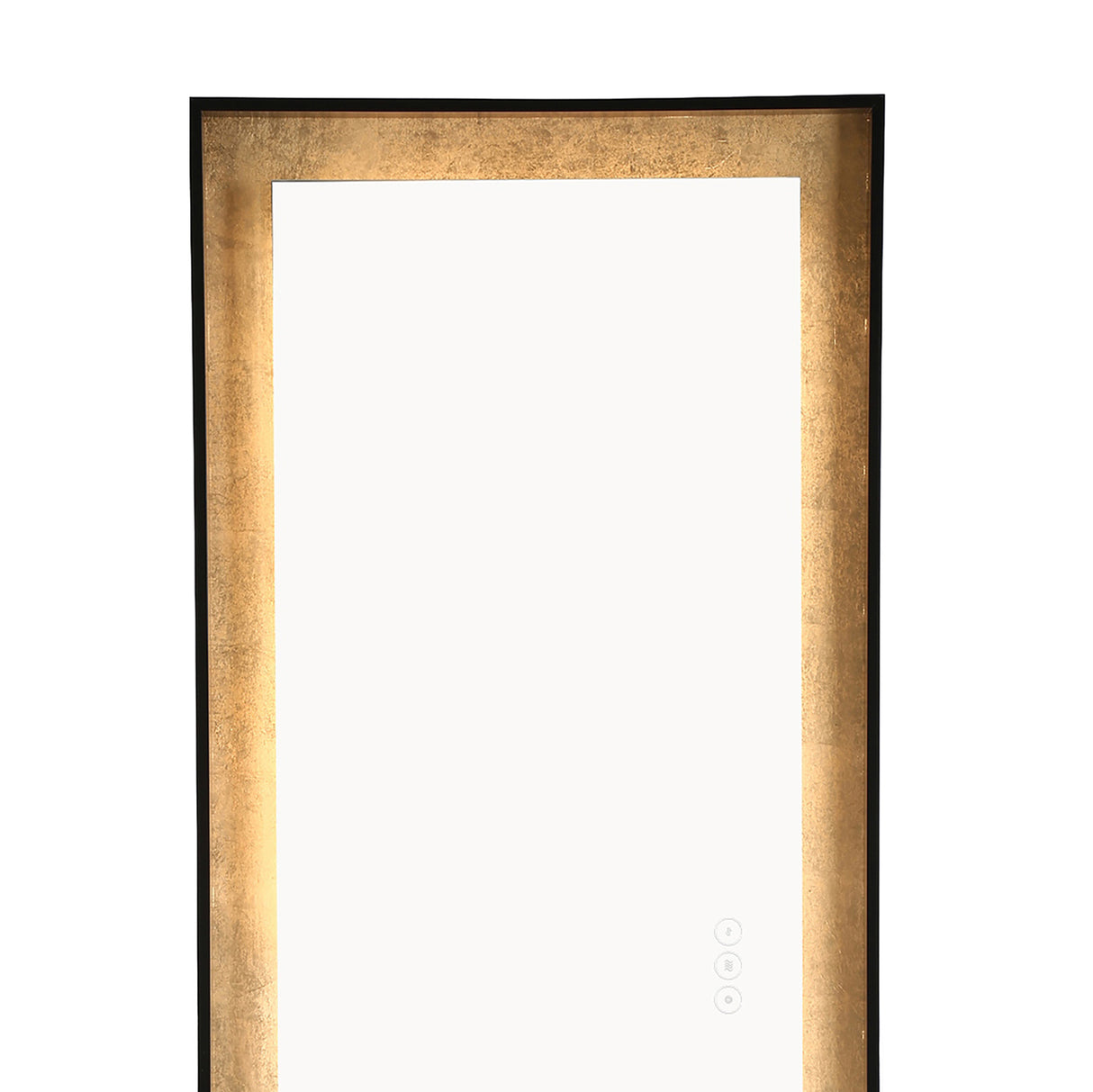 Oakdene Full Length LED Rectangular Mirror 26" x 65", Brushed Black and Brass Foil