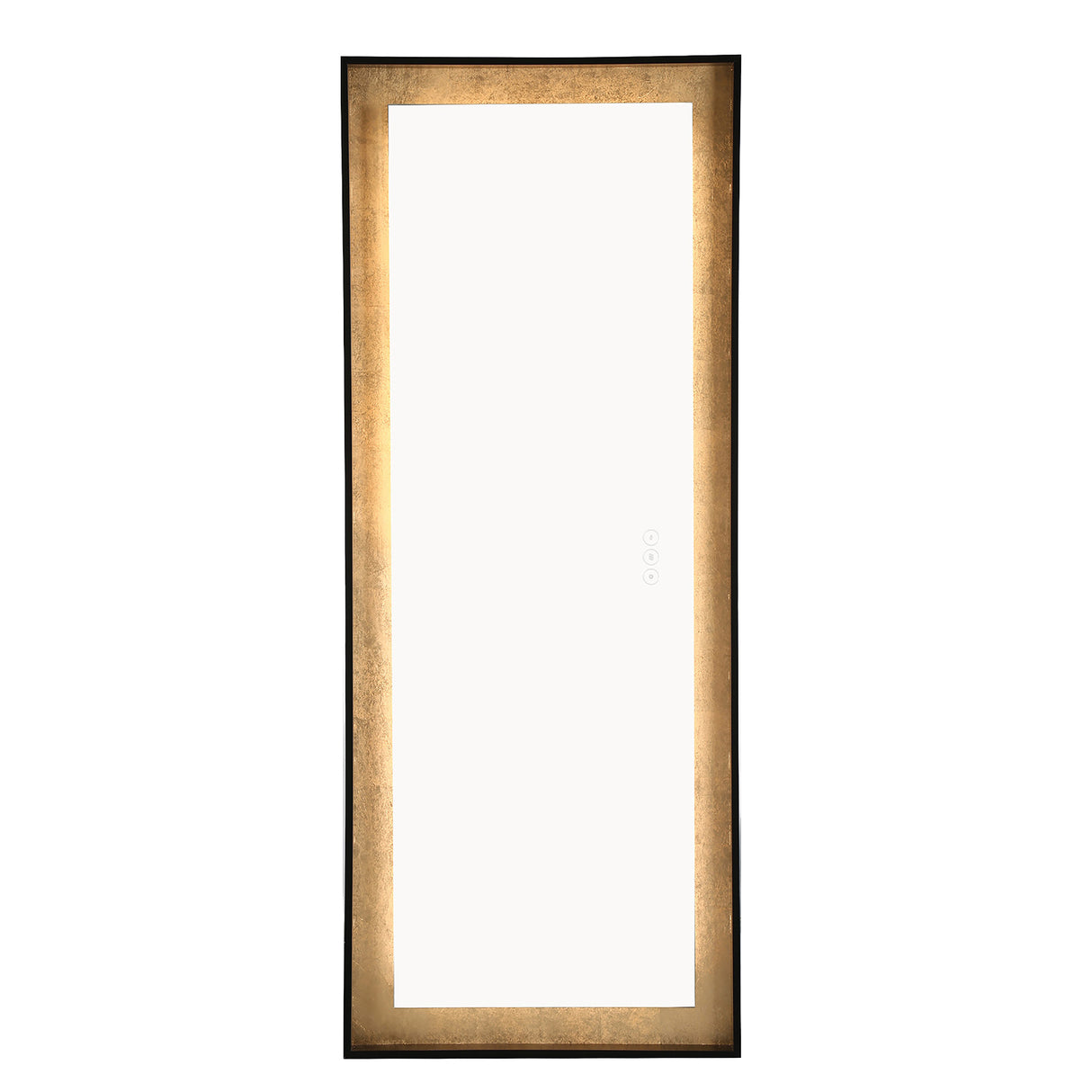 Oakdene Full Length LED Rectangular Mirror 26" x 65", Brushed Black and Brass Foil