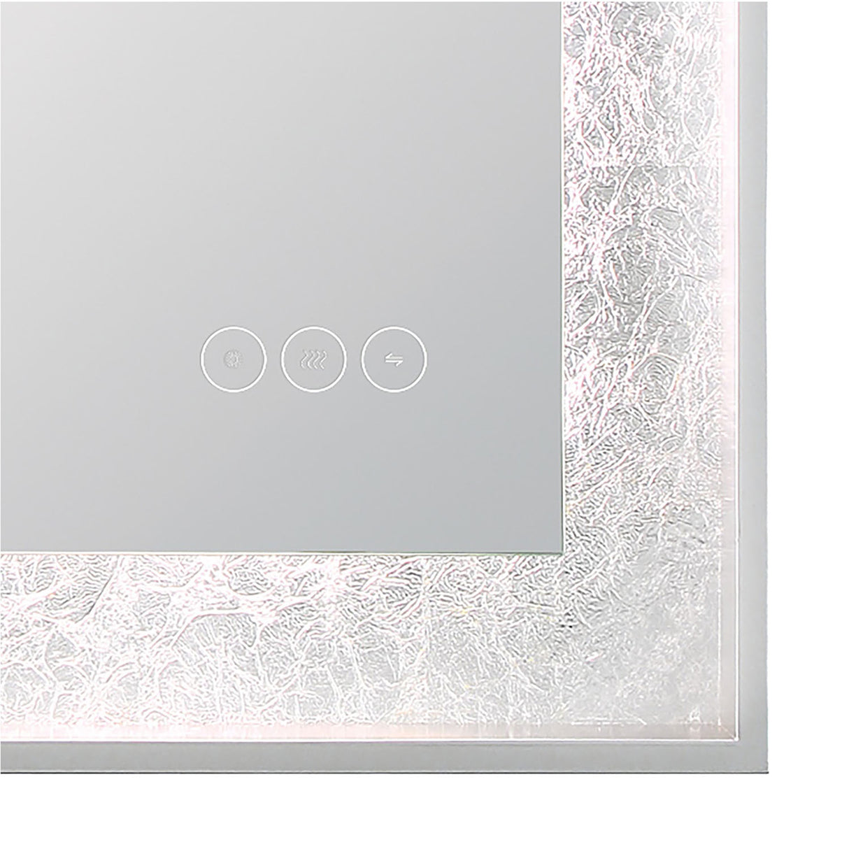 Oakdene LED Square Mirror 32" x 32", Brushed Nickel and Silver Foil