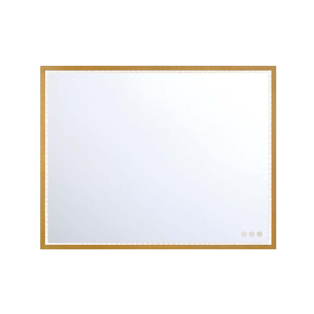 Mildred Large LED Rectangular Mirror 28" x 36", Brushed Brass