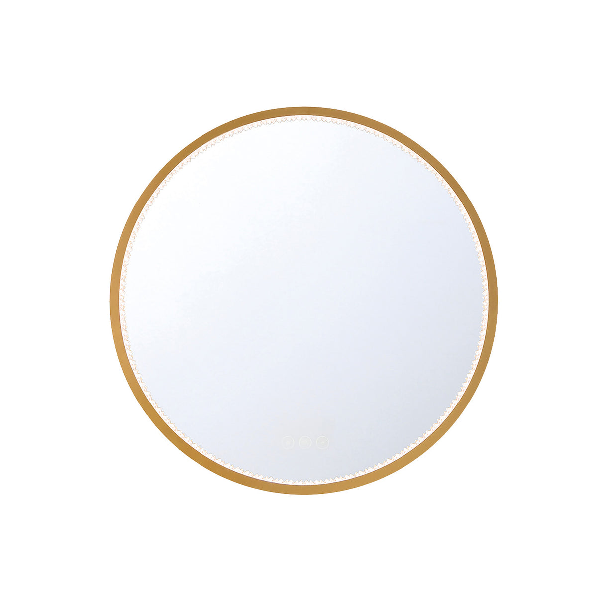 Mildred LED Round Mirror 30" x 30", Brushed Brass
