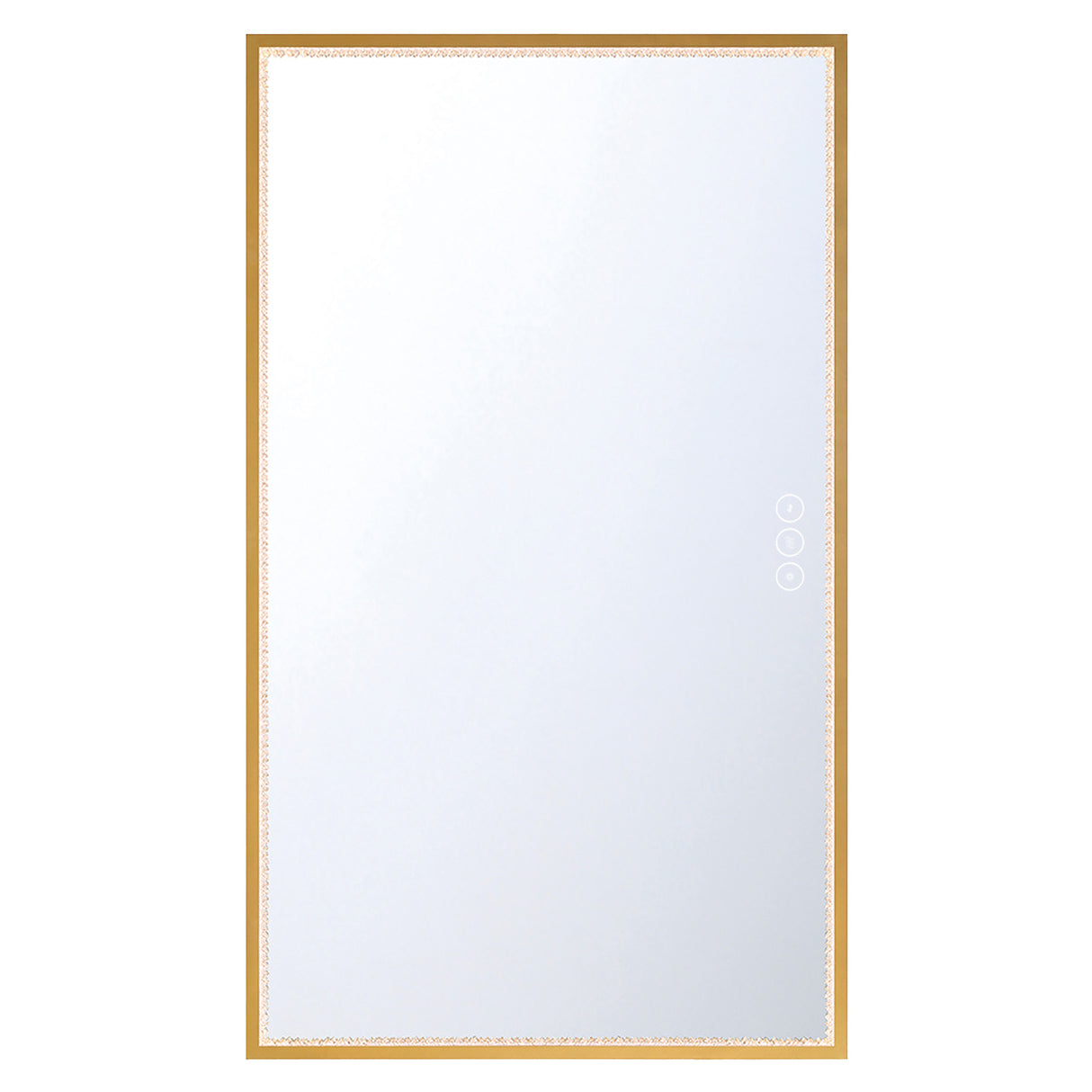 Mildred Extra Large LED Rectangular Mirror 32" x 54", Brushed Brass