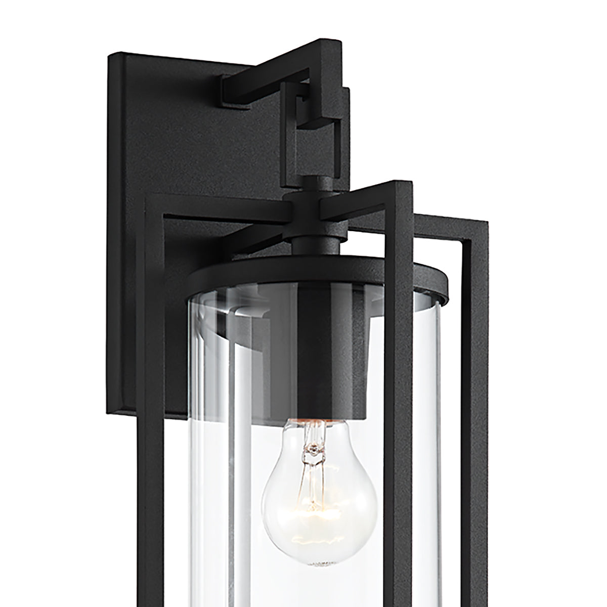 Peyton Outdoor Wall Light, Small 15" Textured Black