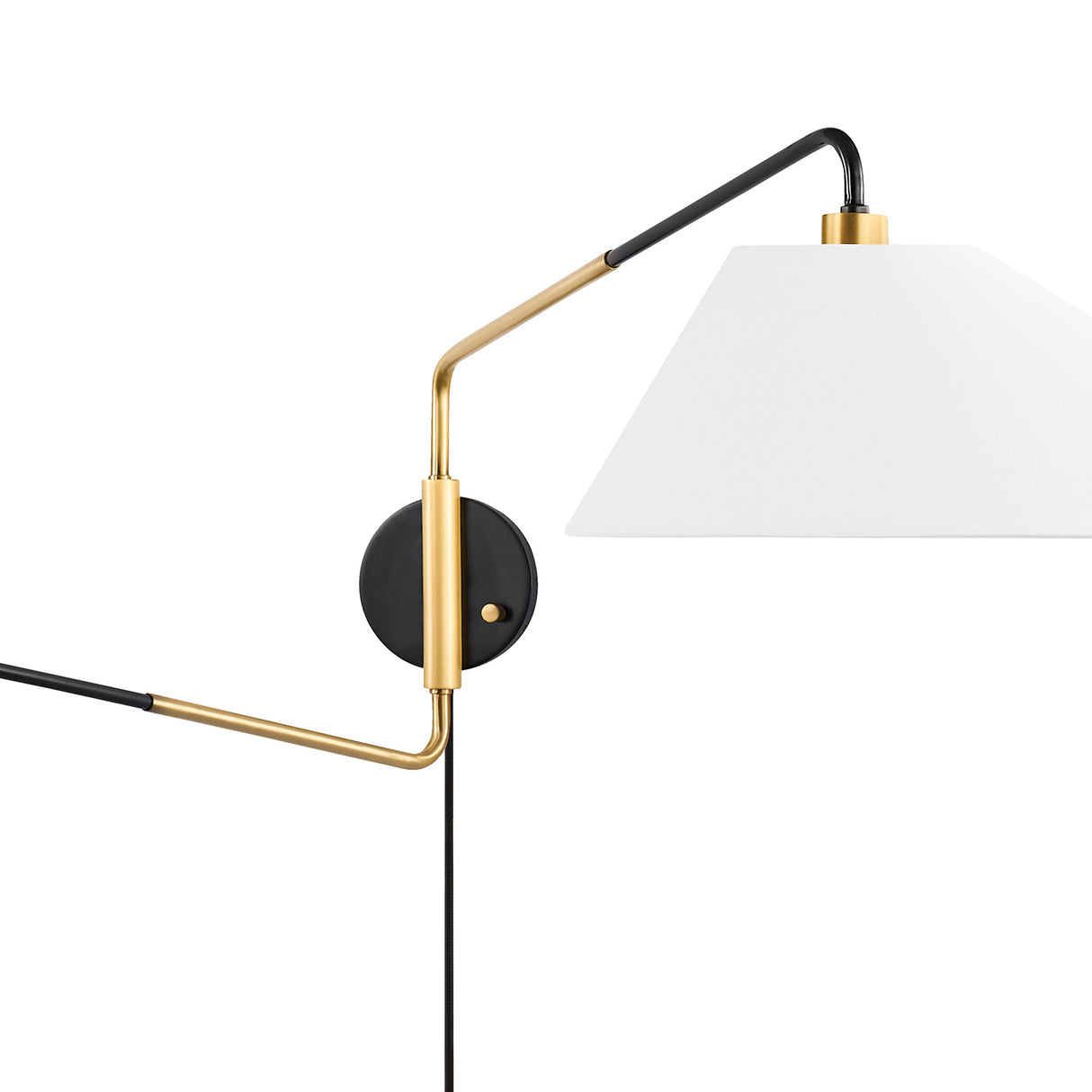 Kieran Double Swing Arm Sconce, Urban Bronze and Satin Brass