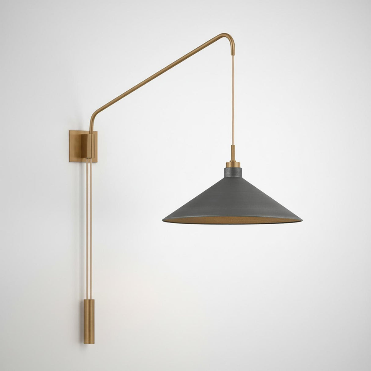 Gideon Wall Sconce, Graphite and Patina Brass