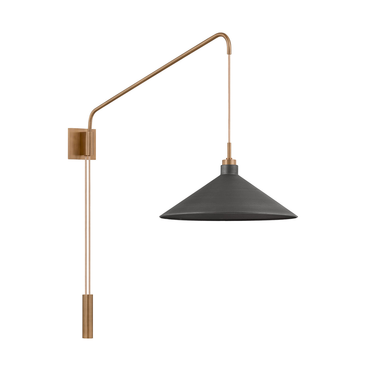 Gideon Wall Sconce, Graphite and Patina Brass