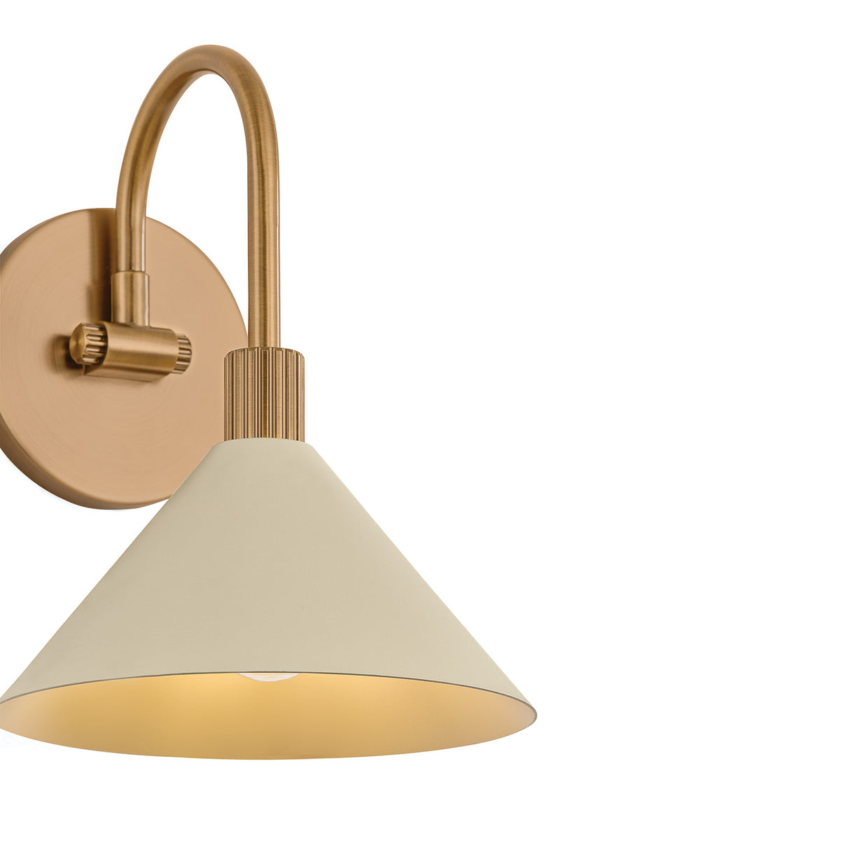 Fletcher Wall Sconce 10", Patina Brass and Soft Sand