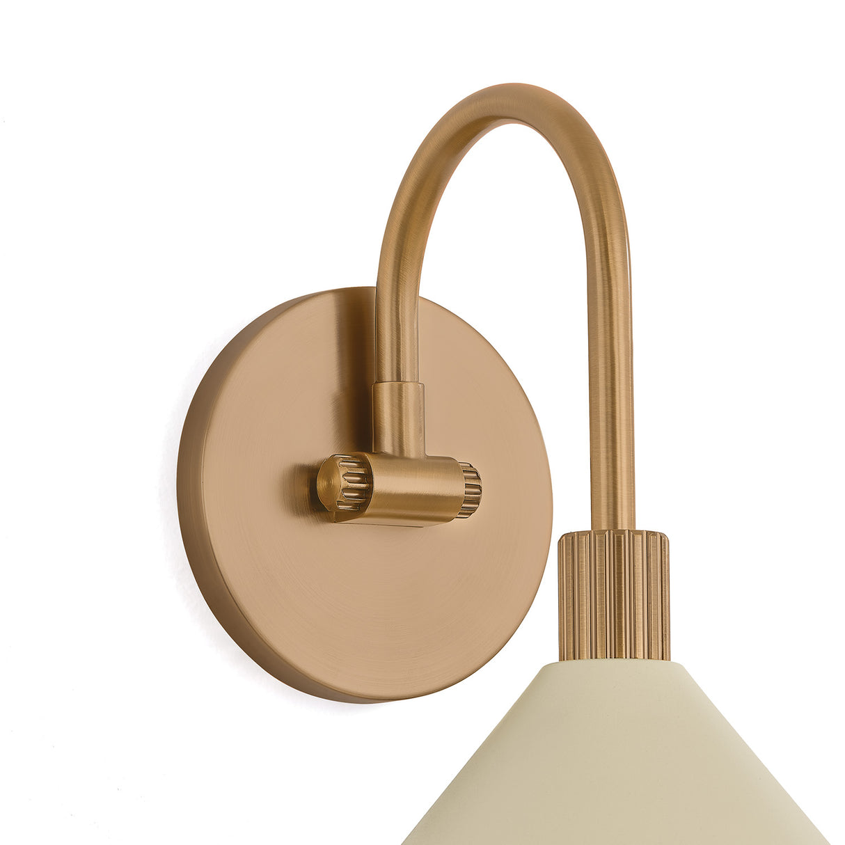 Fletcher Wall Sconce 10", Patina Brass and Soft Sand