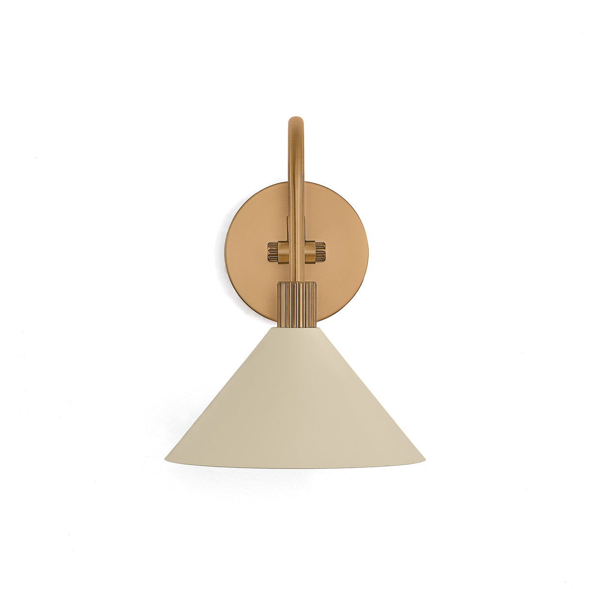 Fletcher Wall Sconce 10", Patina Brass and Soft Sand
