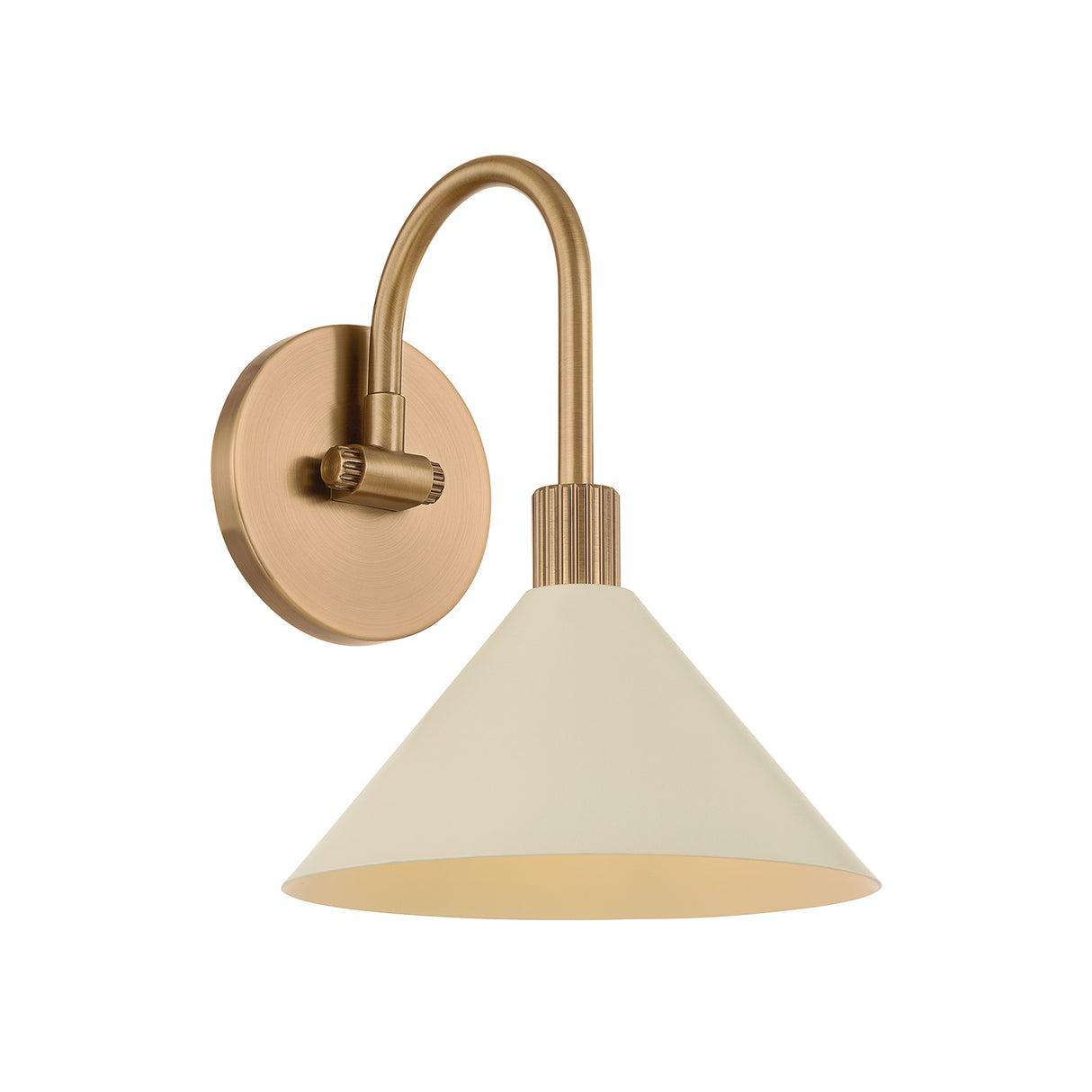 Fletcher Wall Sconce 10", Patina Brass and Soft Sand