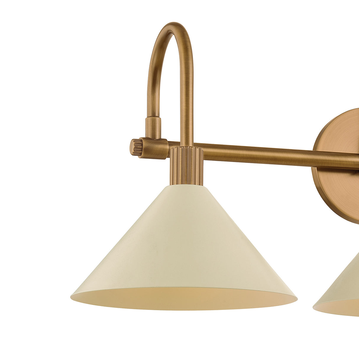 Fletcher 3 Light Vanity, Patina Brass and Soft Sand