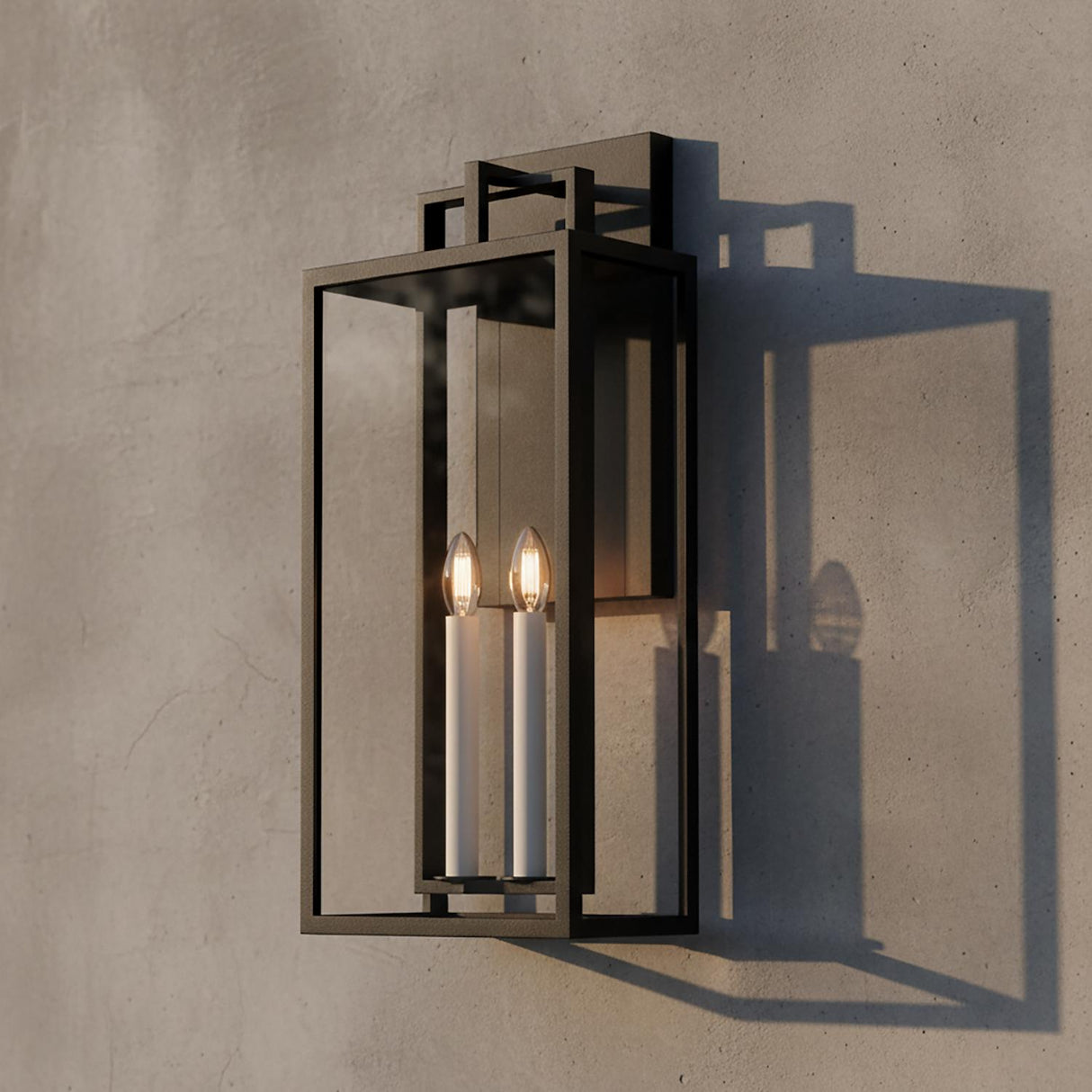 Durham Outdoor Wall Light, Large 25" Textured Black