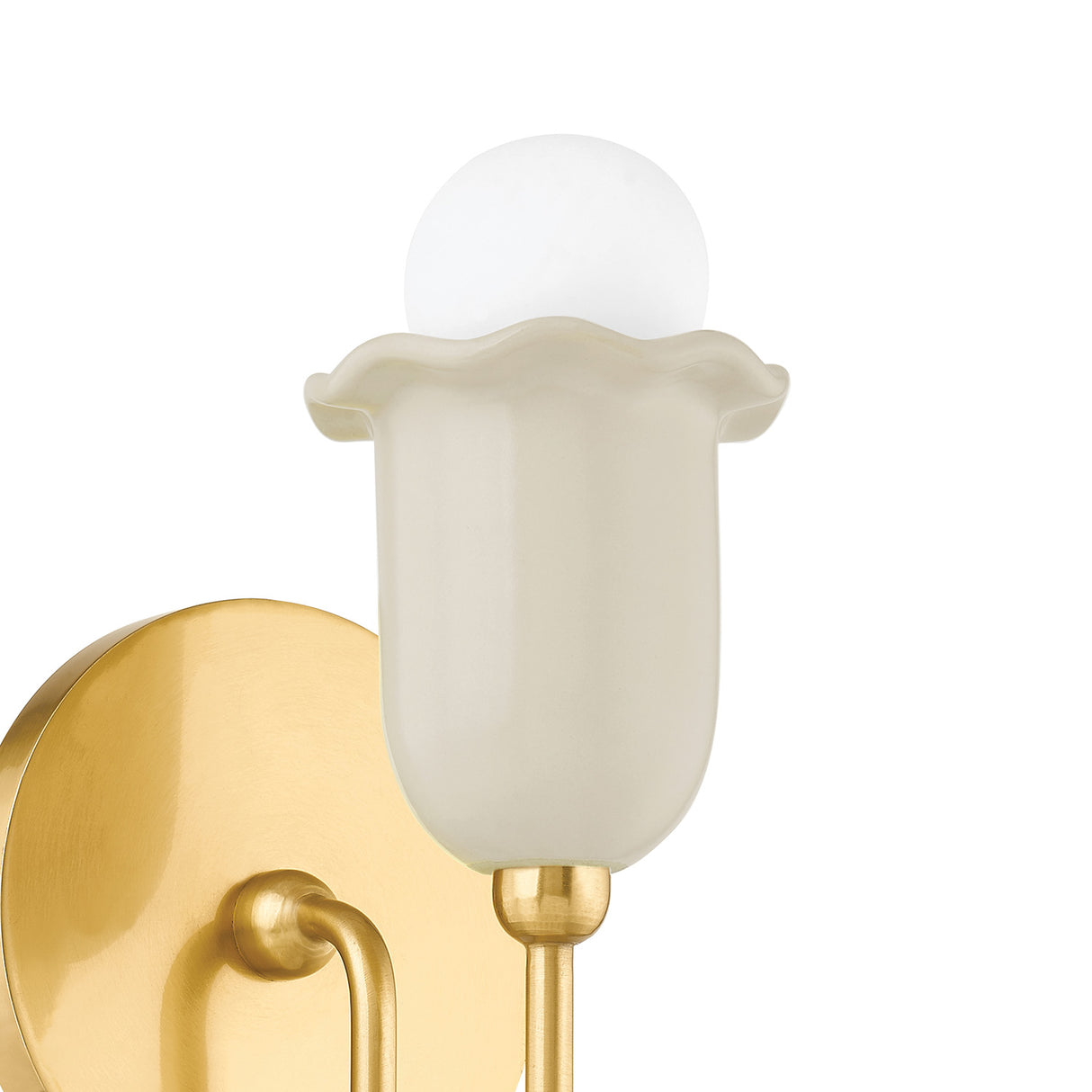 Adelaide Wall Sconce 9", Aged Brass and Antique Ivory Ceramic