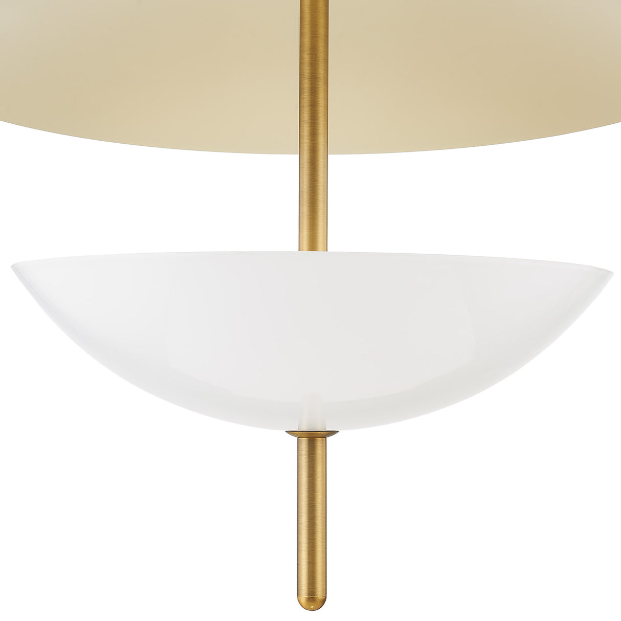 Irene Pendant 24", Patina Brass with Milk Glass