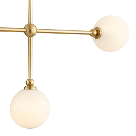 Olivia 4 Light Linear Pendant 46", Aged Brass