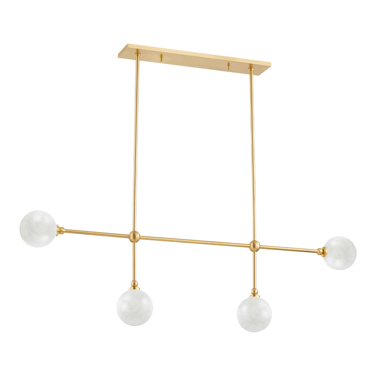 Olivia 4 Light Linear Pendant 46", Aged Brass