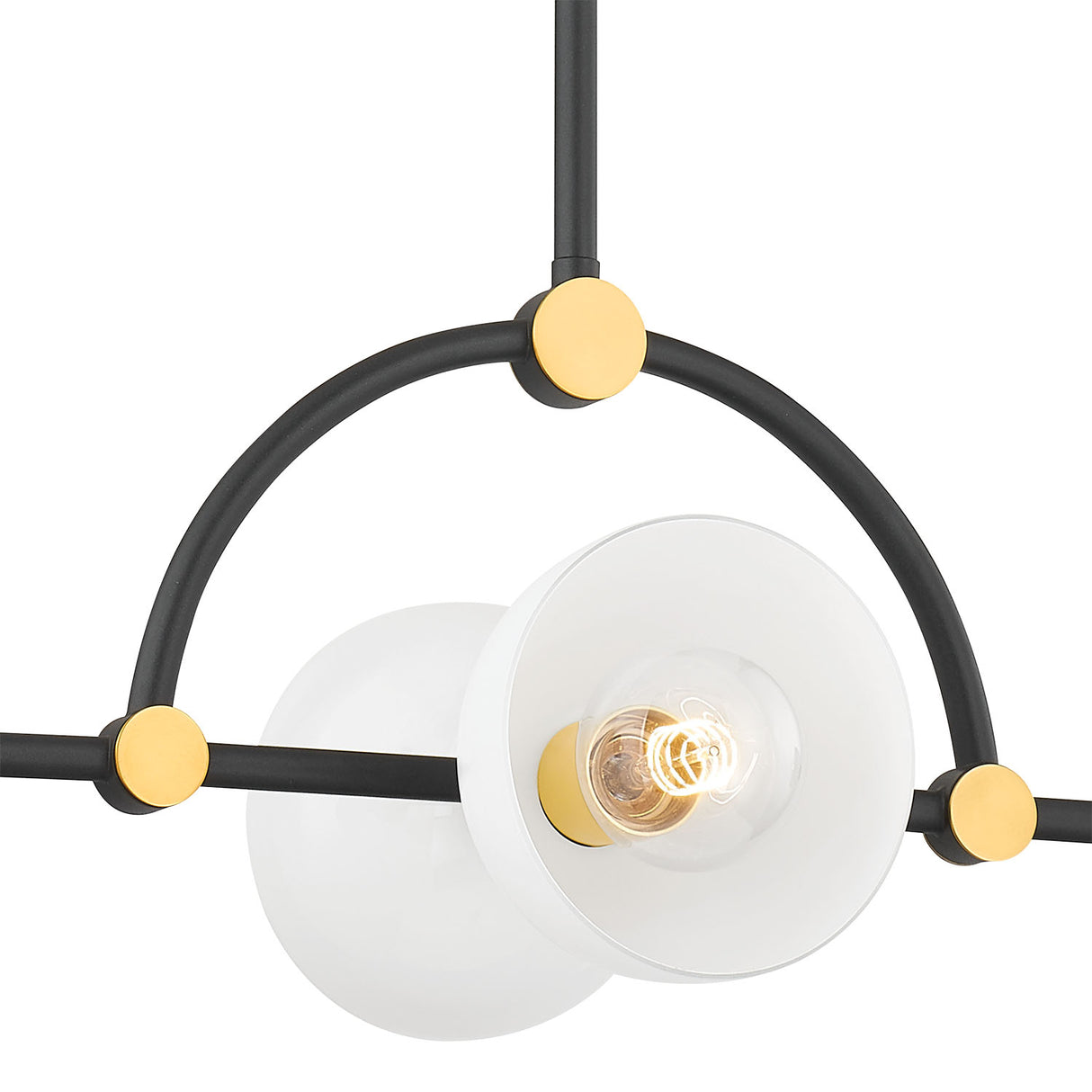 Penrose 6 Light Linear Chandelier 43", Aged Brass and Textured Black