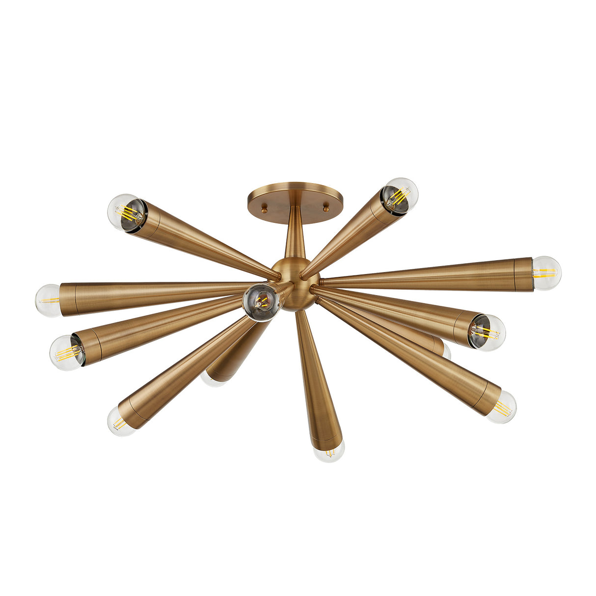 Camellia Semi Flush 30", Patina Brass