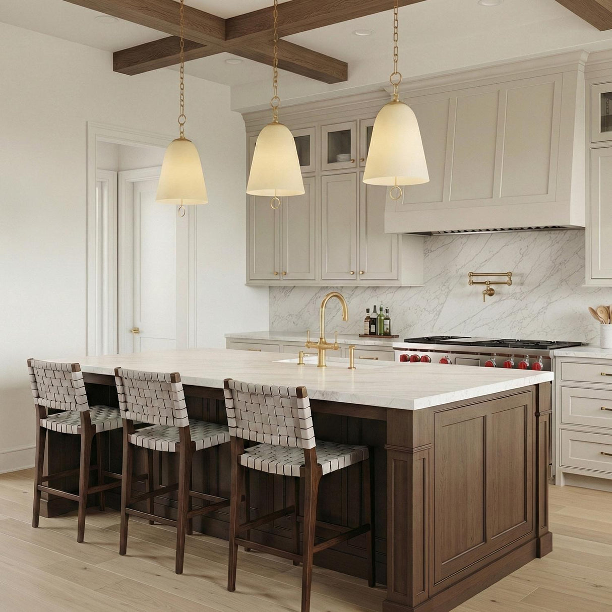 Bellport Medium Pendant 14", Aged Brass