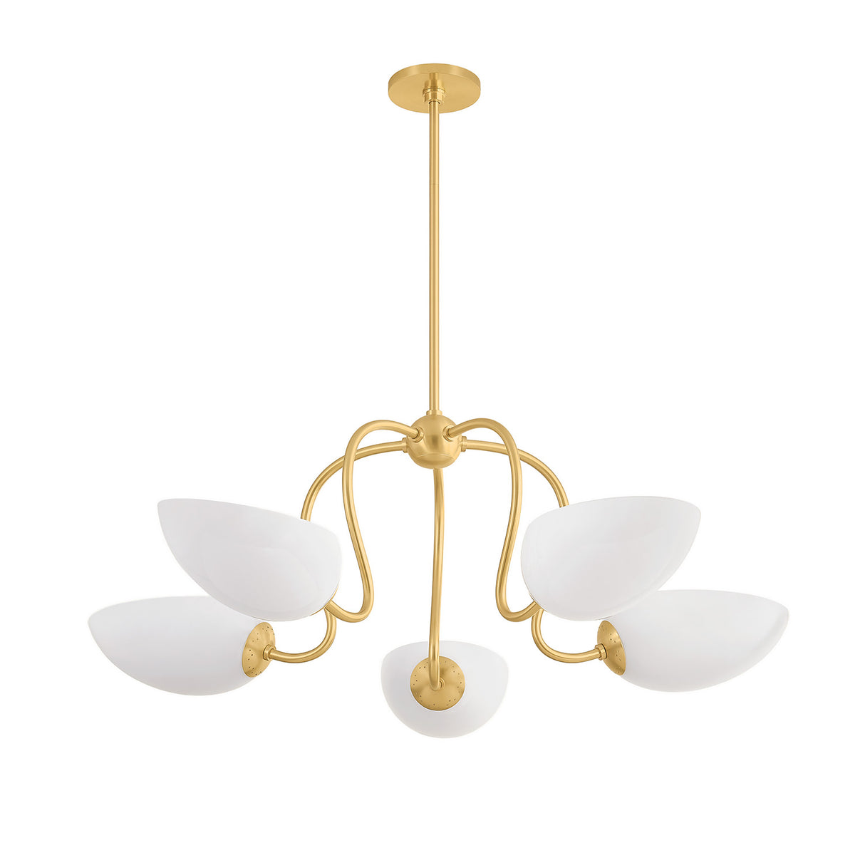 Calliope 5 Light Chandelier 34", Aged Brass