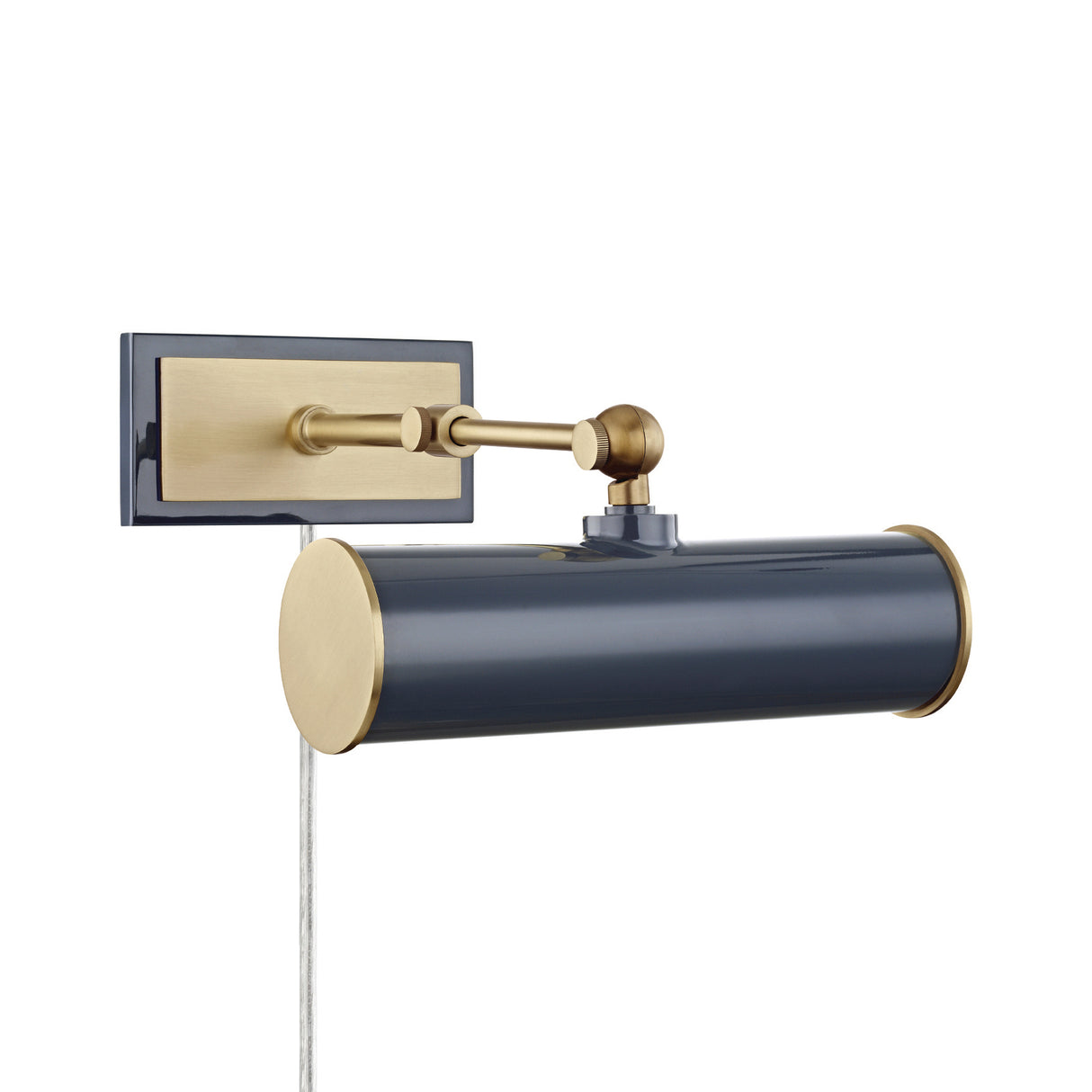 Judy Small Picture Light 8", Aged Brass and Navy