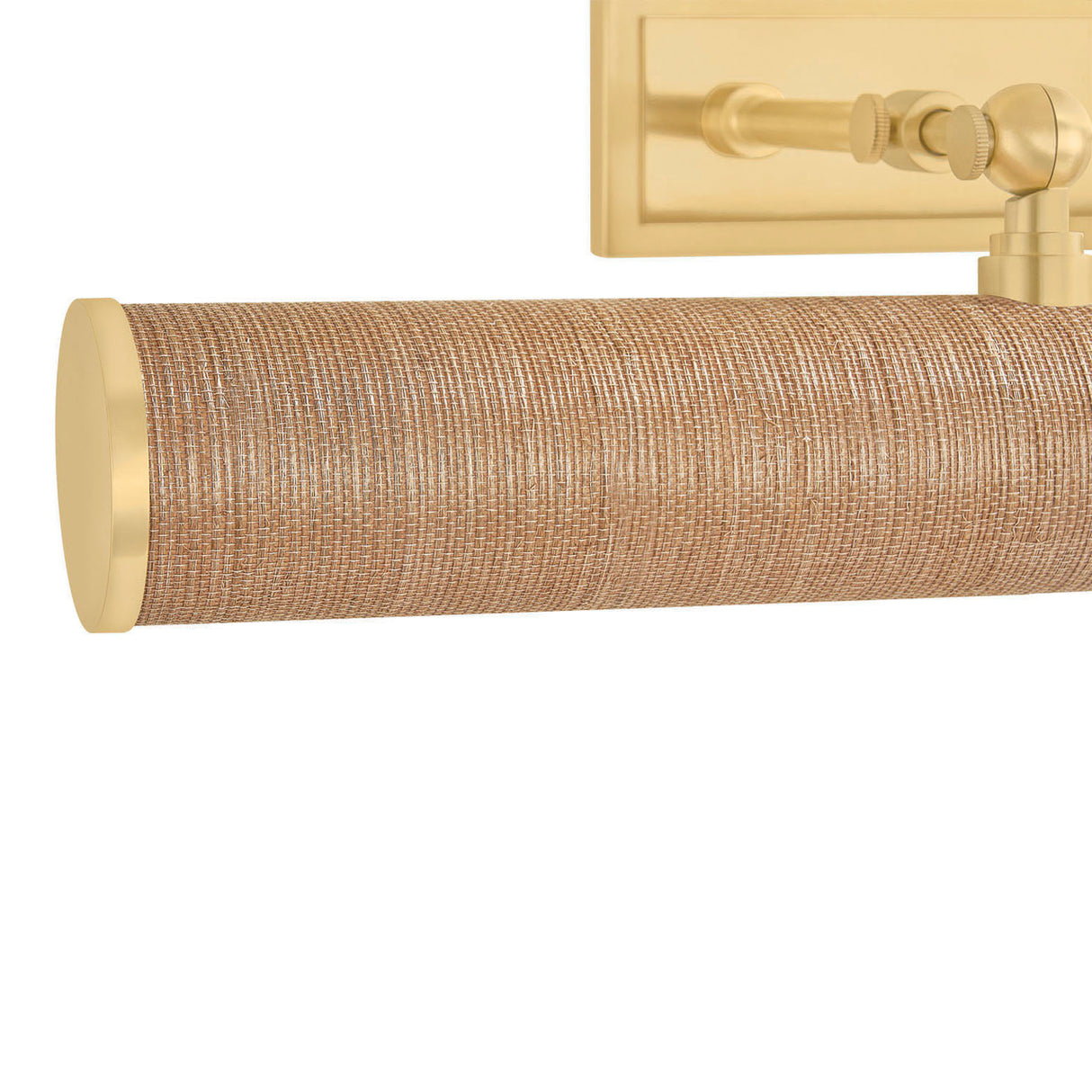 Judy Large Picture Light 24", Aged Brass and Grasscloth