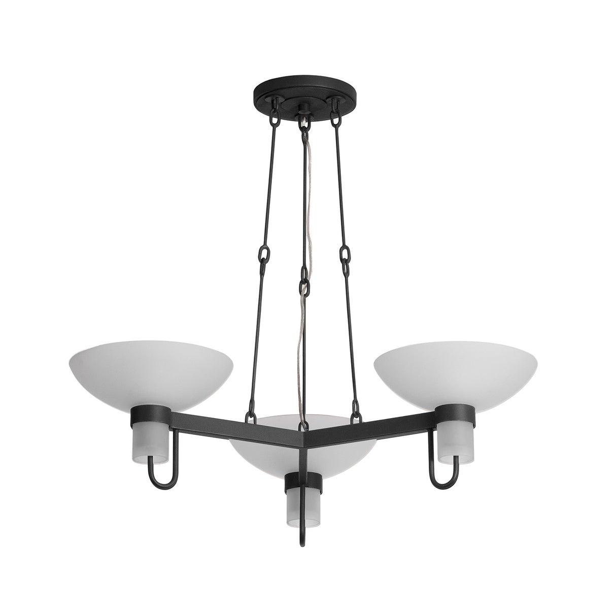 Decker 3 Light Chandelier 30", Textured Bronze