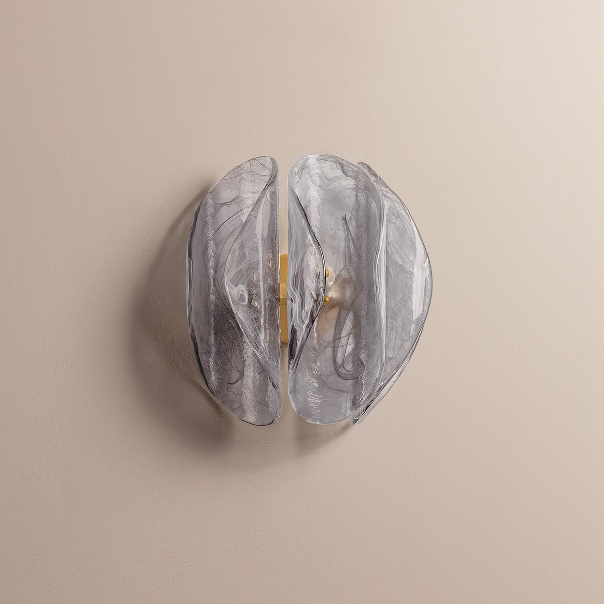 Vivian Wall Sconce 13", Gold Leaf and Smoke Glass