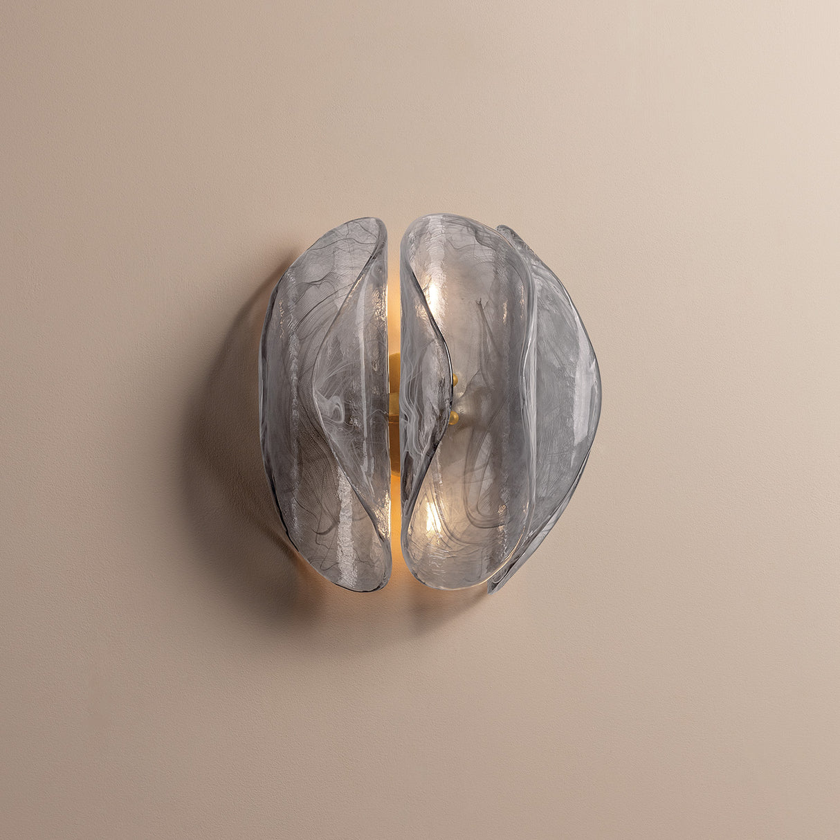 Vivian Wall Sconce 13", Gold Leaf and Smoke Glass