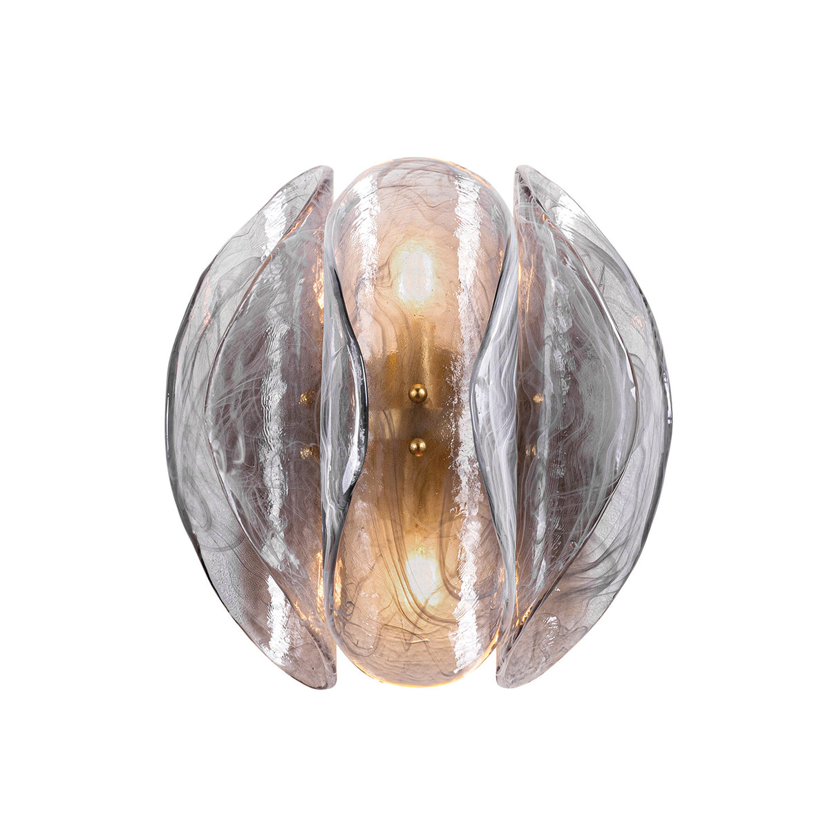 Vivian Wall Sconce 13", Gold Leaf and Smoke Glass