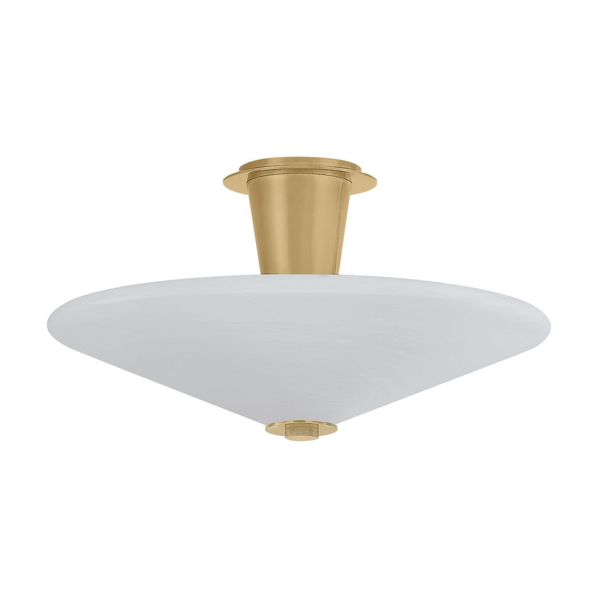 Imogen LED Flush Mount 19", Vintage Brass and Opal Glass